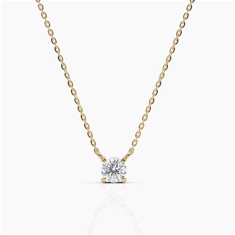 14k Gold Single Diamond Solitaire Necklace