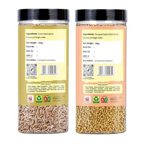 Yum Yum Premium Whole Spices Combo Pack G Cumin Seeds G