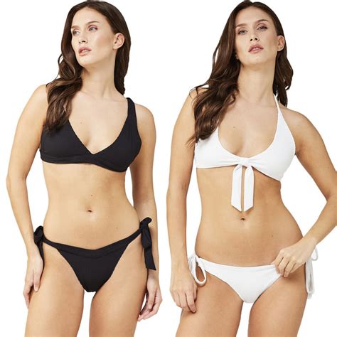 Buy Secrets By Zerokaata Women Assorted Stretchable Ribbed Swim Bikini Set Online