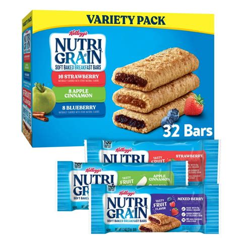 Kelloggs Nutri Grain Variety Pack Chewy Soft Baked Breakfast Bars