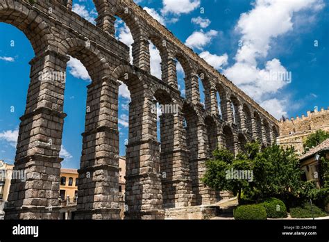 The Roman Aqueduct In Segovia Near Madrid In Spain Stock Photo Alamy