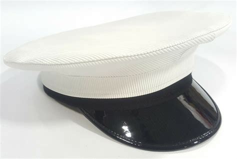 British Royal Navy Class 1 And 3 White Officer Peaked Cap Dress Hat R N