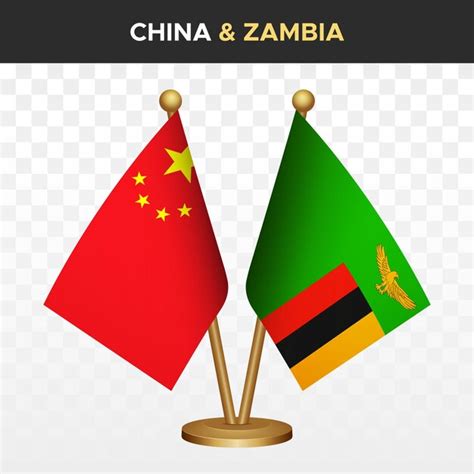 Premium Vector China Vs Zambia Flags Chinese 3d Standing Desk Flag