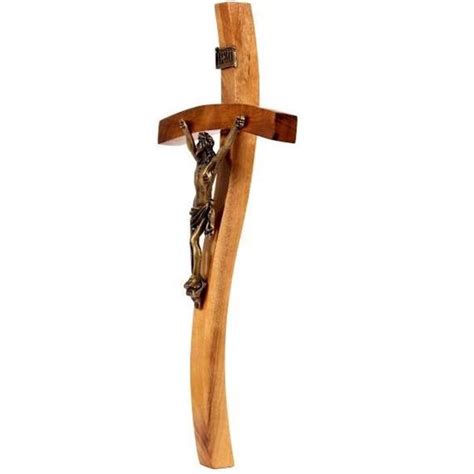 Crucifixo Parede Cruz Madeira Cristo Bronze Cm Escorrega O Pre O