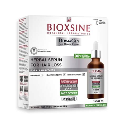 Bioxsine Dermagen Herbal Serum For Hair Loss Bottles X Ml