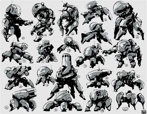 Mech thumbnails Week 10 of sketches 2017, Hue Teo on ArtStation at https://www.artstation.com ...