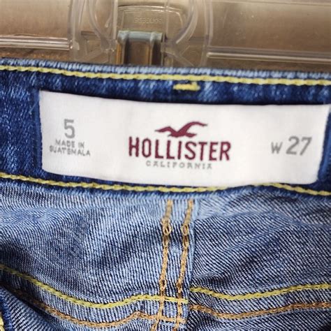 Hollister Skinny Low Rise Medium Wash Blue Distressed Gem