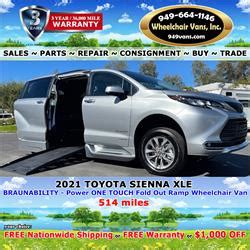 For Sale 2021 Toyota Sienna XLE Hybrid BraunAbility Power ONE TOUCH