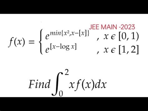 Definite Integral Problem Pyq Solved Of Jee Main Youtube