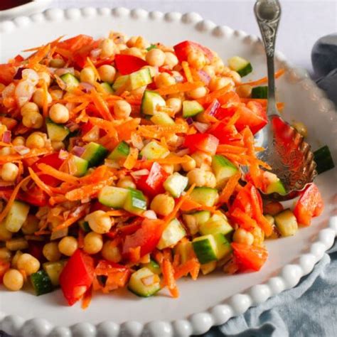 Spicy Chickpea Salad With Harissa Dressing Lost In Food