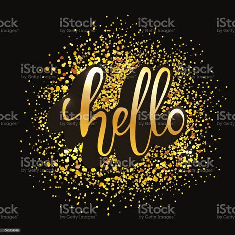 Hello Word Lettering For Banner Vector Illustration Stock Illustration