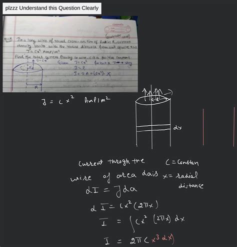 long wire   cross section  radius mathrmr current