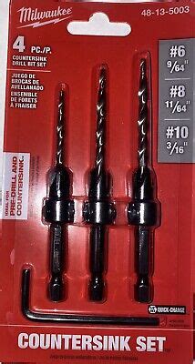 Milwaukee Pc Countersink Tapered Drill Bit Set