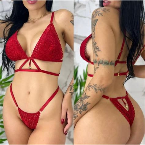 Conjunto Lingerie De Renda Calcinha Regulagem pingente Sutiã Sem