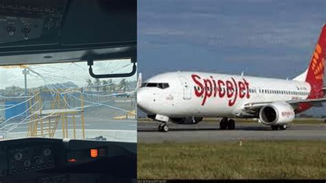 Spicejet विमानाच्या विंडशील्डला तडे मुंबई एअरपोर्टवर त्वरित लँडिंग Sakal