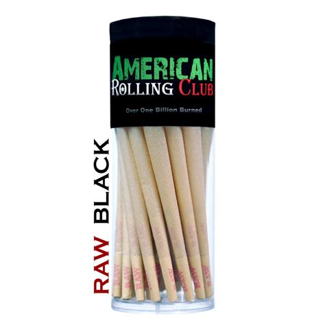 Raw Pre Rolled Cones Black King Size 50 Pack American Rolling Club