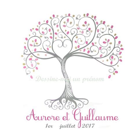 Tableau arbre à empreintes pour un mariage ou un baptême original