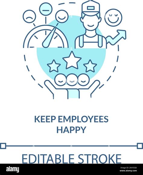 Keep Employees Happy Turquoise Concept Icon Stock Vector Image And Art