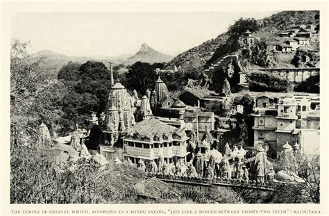 1921 Print Hindu Eklingji Temple Rajputana Kailashpuri India Architect – Period Paper Historic ...