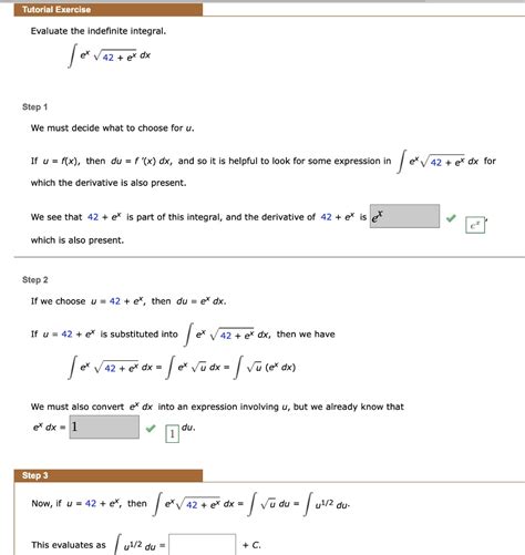 Solved Tutorial Exercise Evaluate The Indefinite Integral Ex