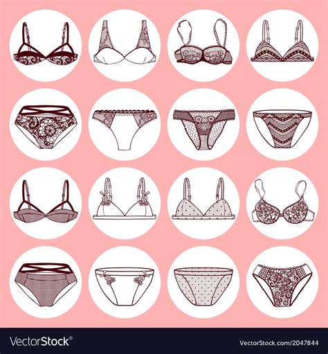 Hand Drawn Sexy Lingerie Set Royalty Free Vector Image