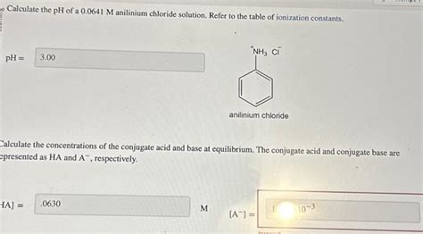 Solved Calculate The Ph Of A M Anilinium Chloride Chegg