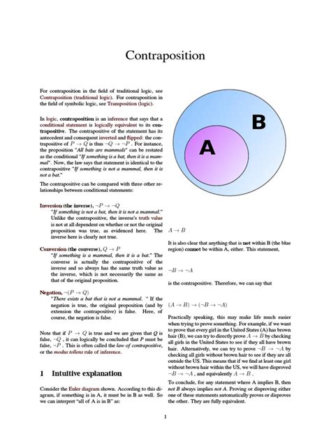 Contraposition | PDF | Logical Expressions | Mathematical Logic