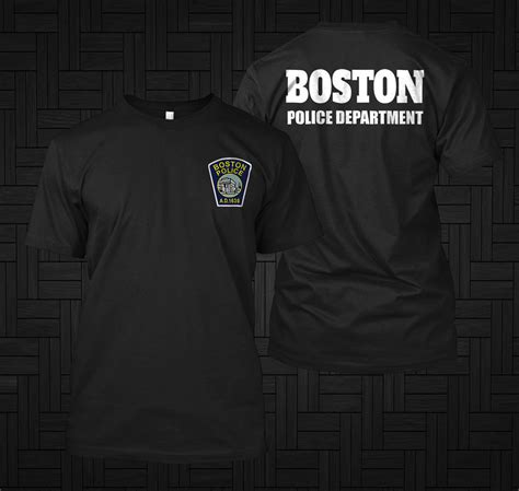 Boston Police Department BPD Custom Men's Heavy Cotton Comfort T Shirt Black & White - Etsy