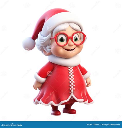 Female Santa Claus Cartoon Isolated Stock Illustration Illustration