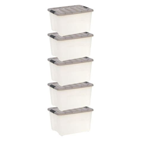 Iris Usa 40 Qt Plastic Storage Bins With Lids Clear Latching