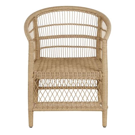 Fauteuil de jardin en résine recyclée imitation rotin Malawi Maisons