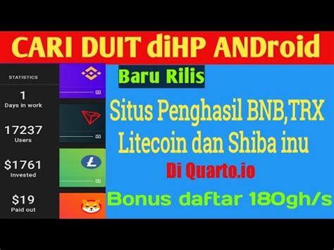 Baru Rilis Mining Penghasil Bnb Trx Litecoin Dan Shiba Bonus Daftar