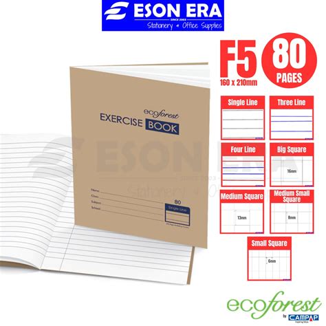 F5 80P 80Pages Exercise Book Craft Cover Buku Latihan Buku