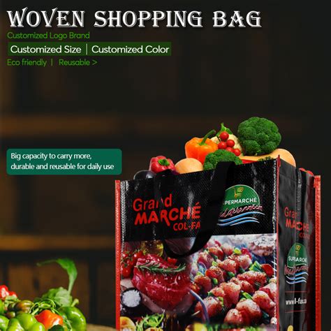 Custom Bbq Packaging Bag Promotional Pp Laminated Woven Shopping Bag