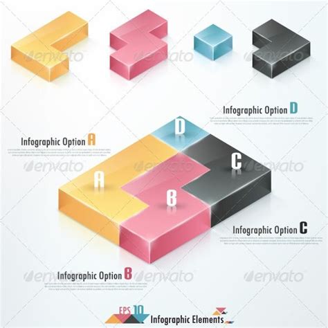 Modern Infographic Banner With Tetris Elements
