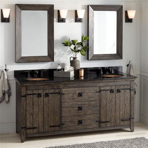 Rustic Bathroom Vanity Double Sink Artcomcrea