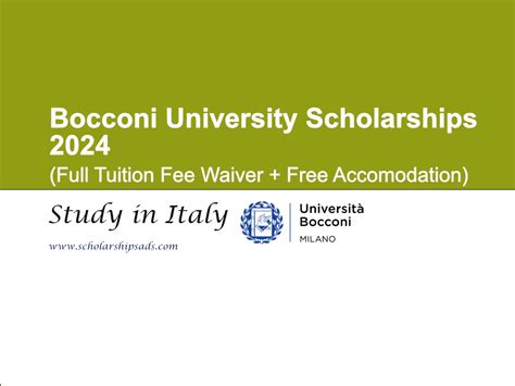 Bocconi University Scholarships 2024 in Italy