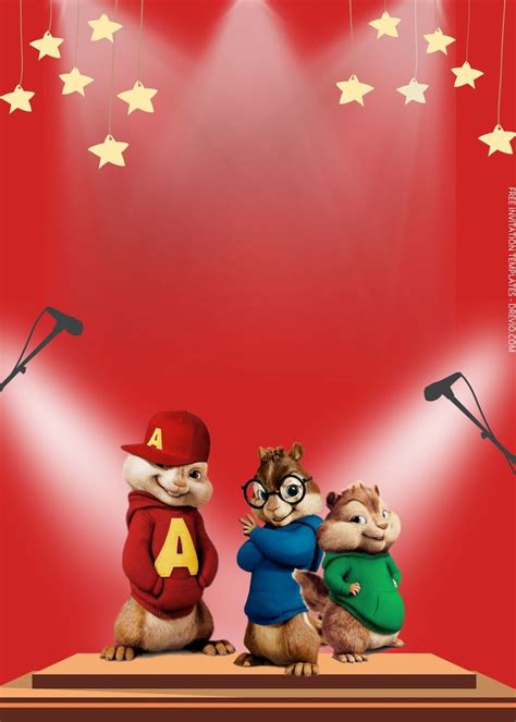 FREE Alvin The Chipmunks Birthday Invitation Templates Alvin And