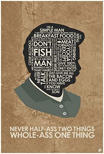 Parks Rec Ron Swanson Never Half Ass Two Things Giclee Art Print