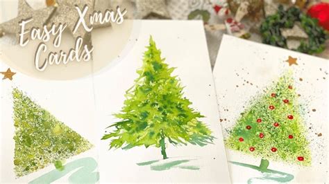 Watercolour Christmas Tree Cards Tutorial