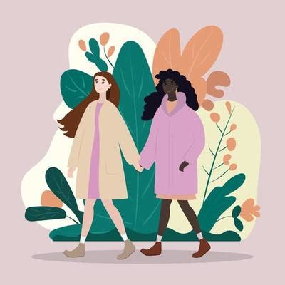 Girls Holding Hands Vector Art, Icons, and Graphics for Free Download