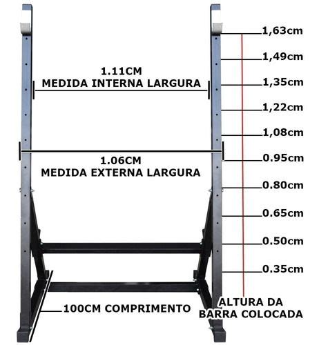 Suporte Cavalete Agachamento E Supino Power Rack R In