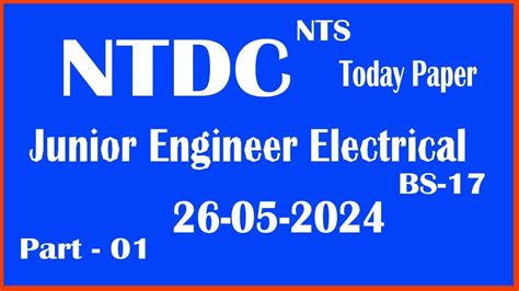 Junior Engineer Electrical Ntdc Junior Engineer Electrical Paper 26