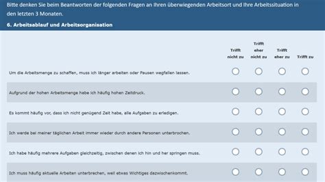 Fragebogen Zur Gefährdungsbeurteilung Psychischer Belastungen Fgbu