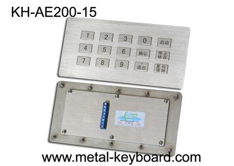 Vandal Proof Kiosk Industrial Metal Keyboard 15 Keys Stainless Steel