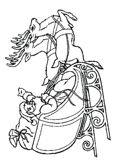 Coloring Pages Of Santa And His Sleigh At Free