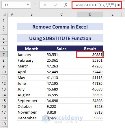 How To Remove Comma In Excel Methods Exceldemy