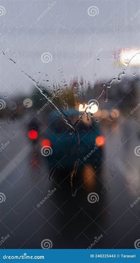 Raindrops On The Windshield Of The Car Stock Image Image Of Raindrop