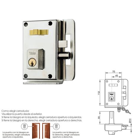 Cerradura Yale 10 C Hn Derecha Materiales Moris