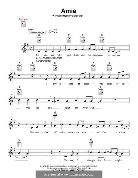 Amie (Pure Prairie League) by C. Fuller - sheet music on MusicaNeo